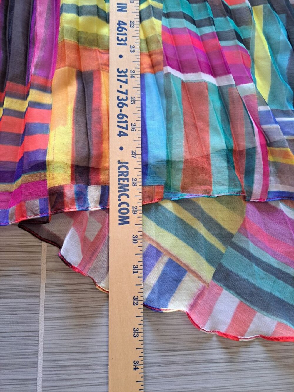 NEW Anthropologie Ranna Gill Pleated Midi Skirt Asymmetrical Hem Rainbow Small - Picture 16 of 16